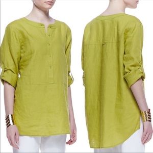 Eileen Fisher Handkerchief Linen Tunic-Lime